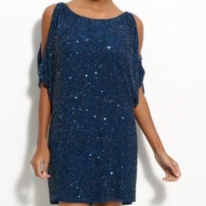Aidan Mattox Sequin Dress - Cold Shoulder
