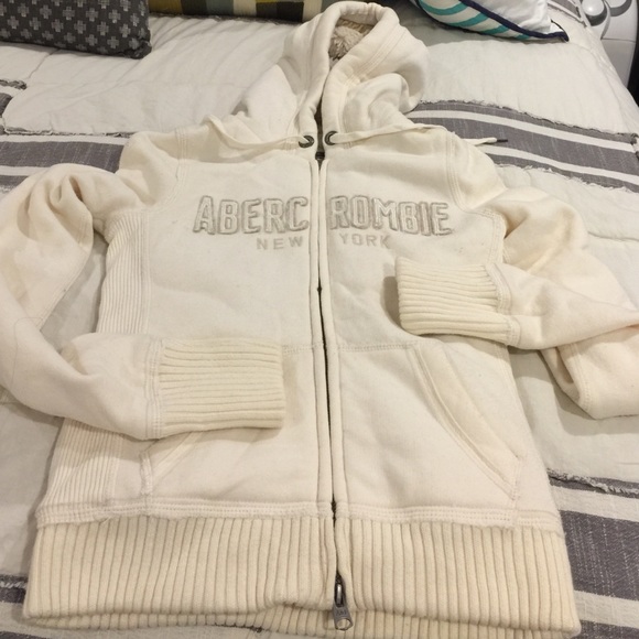 Abercrombie White Hoodie Jacket