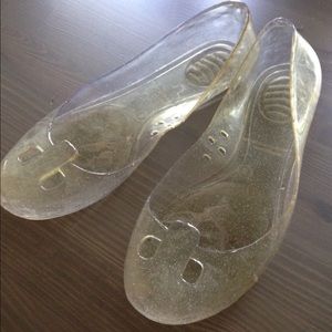 Clear, sparkle, glitter, flats