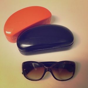Black and Brown Sunglasses with Case