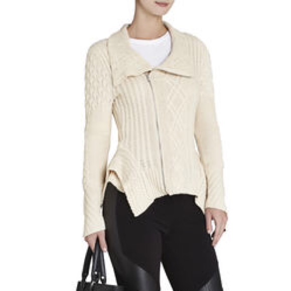 Bcbg maxazria zip-up sweater/ moto jacket