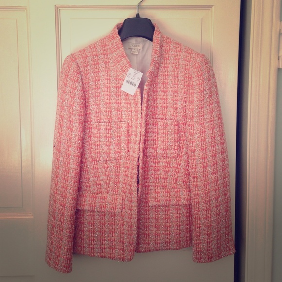 J.Crew coral tweed blazer