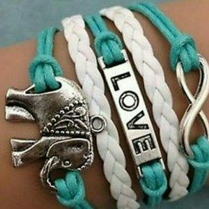 Leather Charm Bracelet. ( all 5 strands  1 brac)