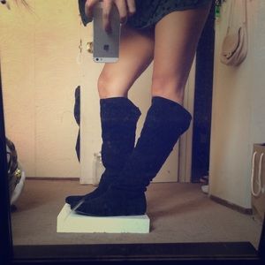 Black Knee High Boots