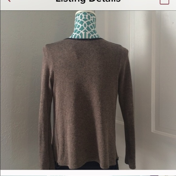 Faux leather trim cardigan - Picture 2 of 3