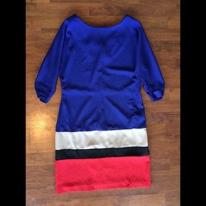 1/4 length colorblock dress