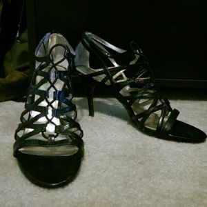 Strappy Black Enzo Angiolini Heels size 9.5