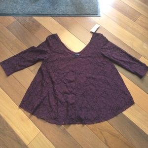 Maroon lace shirt