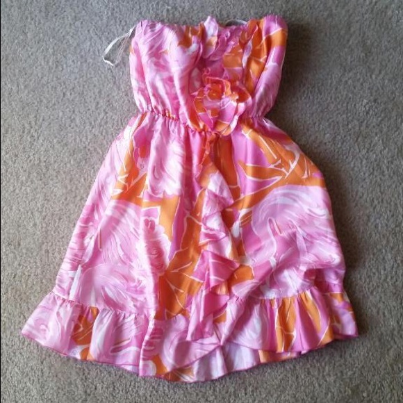 Lilly Pulitzer flamingo strapless dress