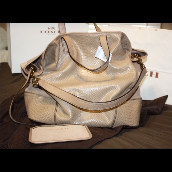 Coach Hadley Exotic Python Leather/Tote Shopper