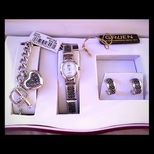 Gorgeous bracelet watch earring set box