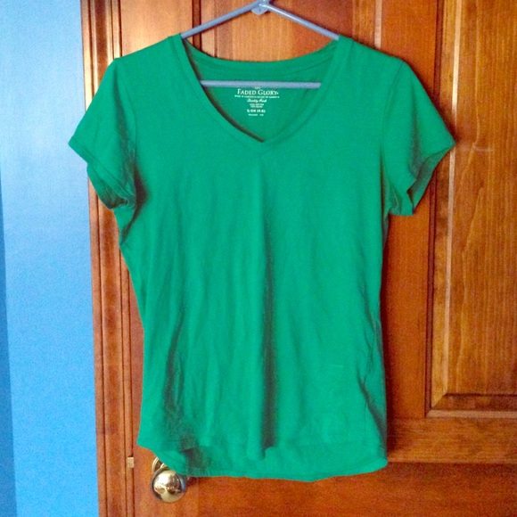 Green Faded Glory v-neck t-shirt