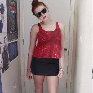 Red British Flag Tank