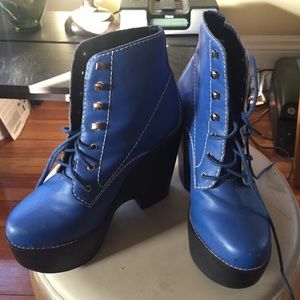 Jeffery Campbell 'Tardy' indigo blue booties
