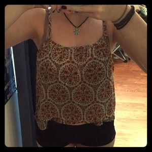 Beige Flowy Tank