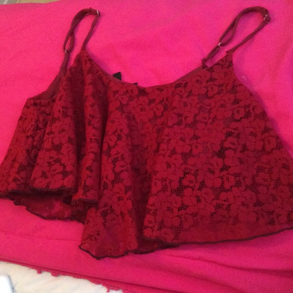 Flowy, lace crop top with built in cami