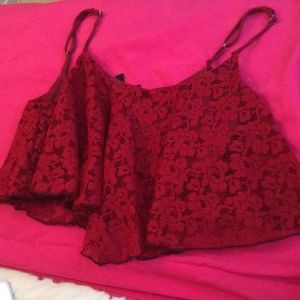 Flowy, lace crop top with built in cami