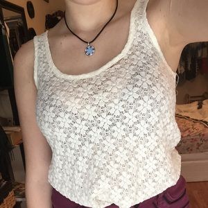 White Knit Tank Top