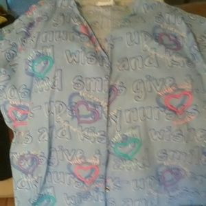 Button up scrub top