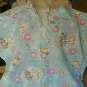 Cute angel scrub top!