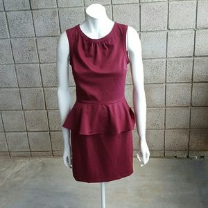 H&M Burgundy Peplum Dress!