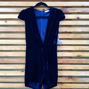 dark blue velvet romper