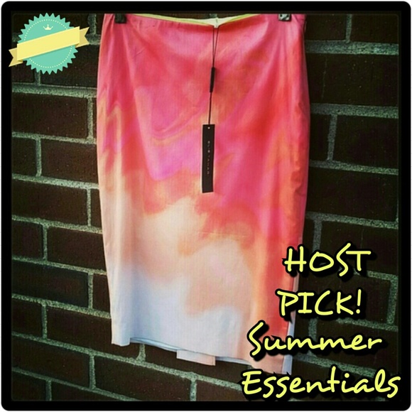 SALE HP! Elie Tahari Vibrant Coral Pencil Skirt 0