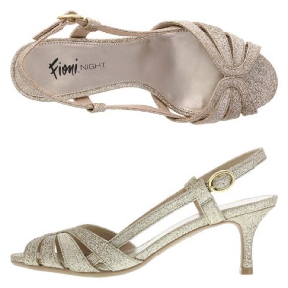 Fioni Night Marilyn Gold Glitter Sparkly Heels