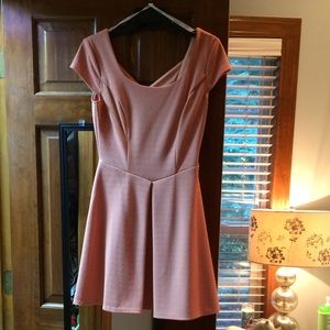 Peach A Line dress with crisscross back