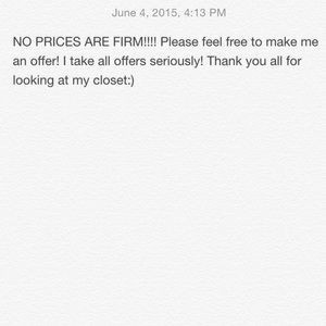 NO PRICES ARE FIRM! ALL OFFERS ARE APPRECIATED!