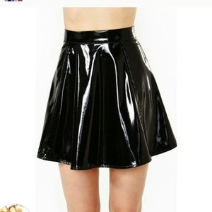 Nasty Gal/Dolls Kill vinyl skater skirt , med