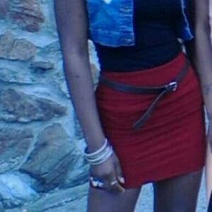 Red bodycon skirt