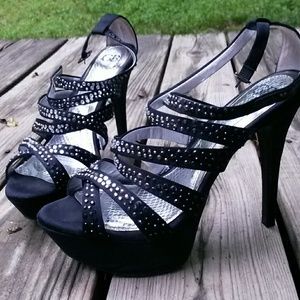 Gianni Bini Rhinestone Strappy Platform Heels