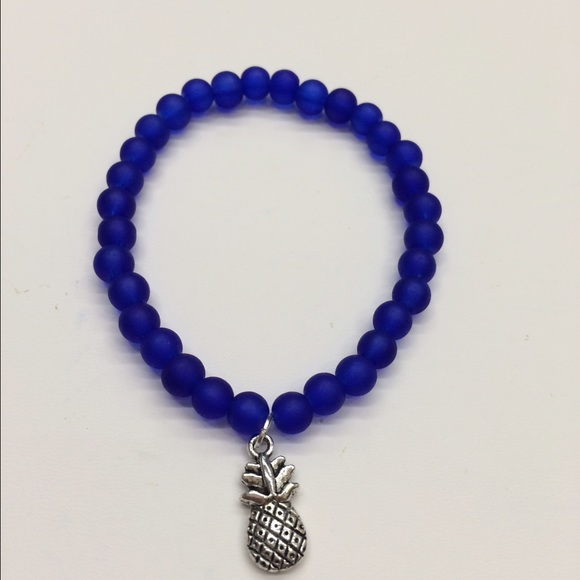 Pineapple & Seaglass Beaded Bracelet