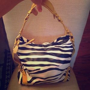 Zebra leather handbag