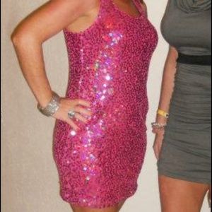 👗Forever 12 sequin pink dress. Size L. Worn once.