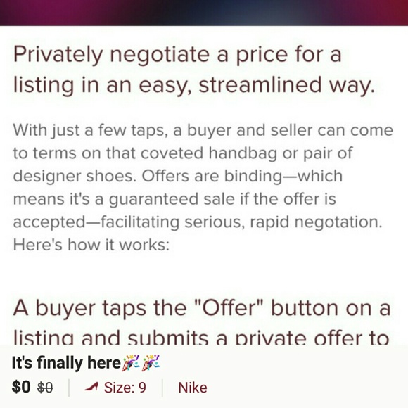 New Offer Button for Serious Buyers