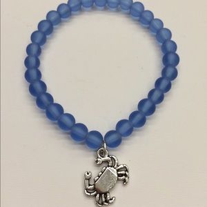 Crab & Seaglass Beaded Bracelet