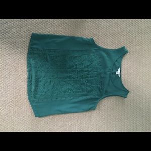 Teal tribal printed tank top