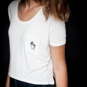 Brandy Melville Jennah Ok Embroidery Top