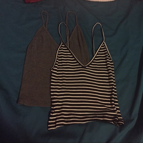 Solid Black & Striped Joanne tank from brandy