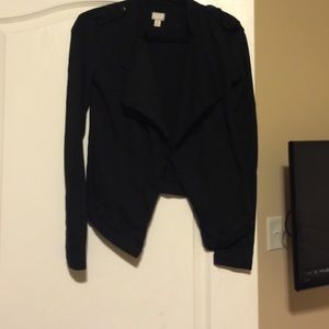 Black cotton waterfall jacket