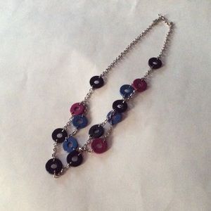 Loft double strand blue & purple necklace