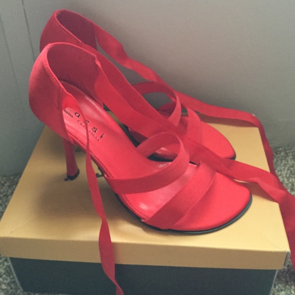 New red strappy heels!