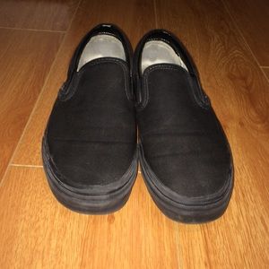 All Black Slip On Vans