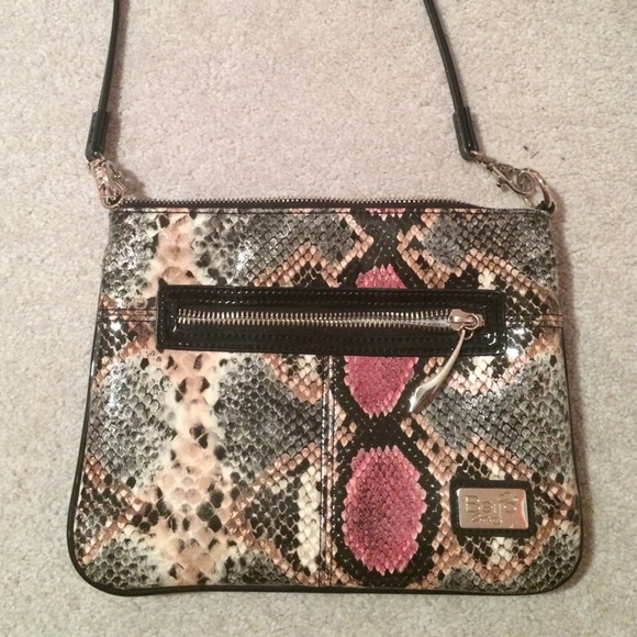 Snake skin leather satchel