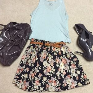 Silk Flower Pattern Skirt