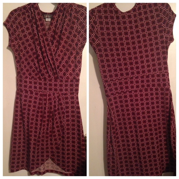 Red patterned dress