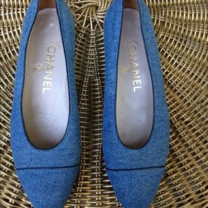 Vintage Chanel denim flats