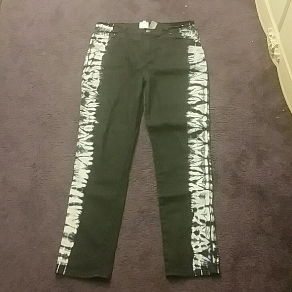 Stretch design straight leg blue and white jeans - Picture 1 of 1